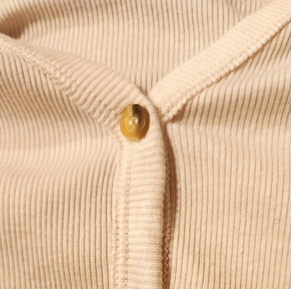 Free People Beach Bonita Ribbed Cream Cardigan Dress‎ Cover Up - Picture 5 of 6